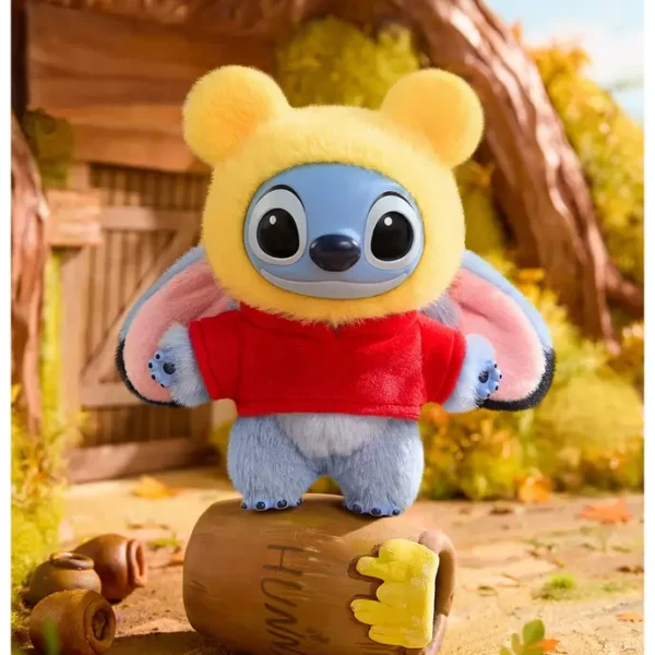 Pendentif Labubu Stitch Winnie l'Ourson, pot de miel HUNNY, style Pop Mart Disney.
