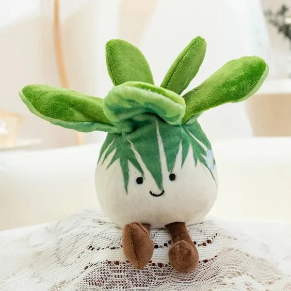 Peluche chou chinois blanc et vert, design façon Jelly, douceur premium.