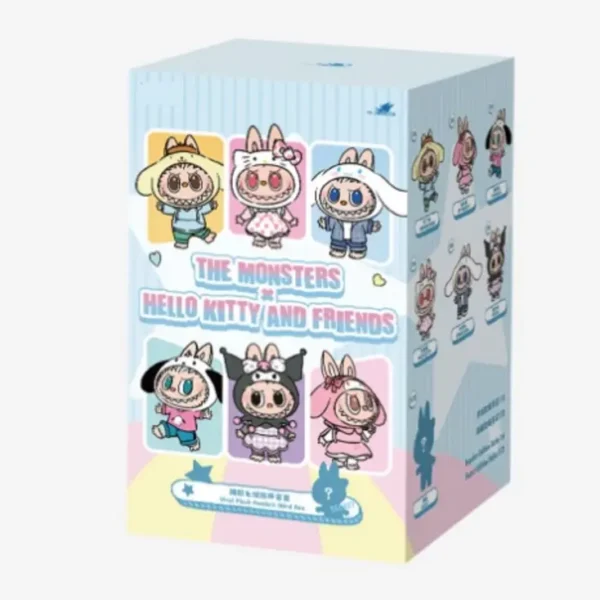 Labubu Boîte Mystère Hello Kitty and Friends, figurine pendentif Pop Mart peluche vinyle.